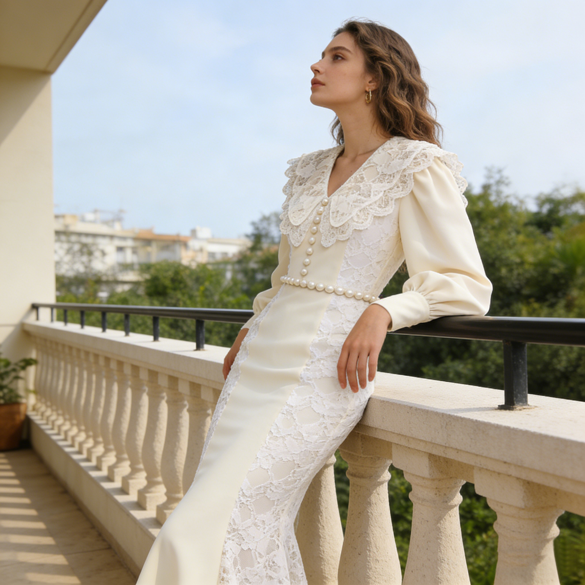 Elegant Lace Midi Dress
