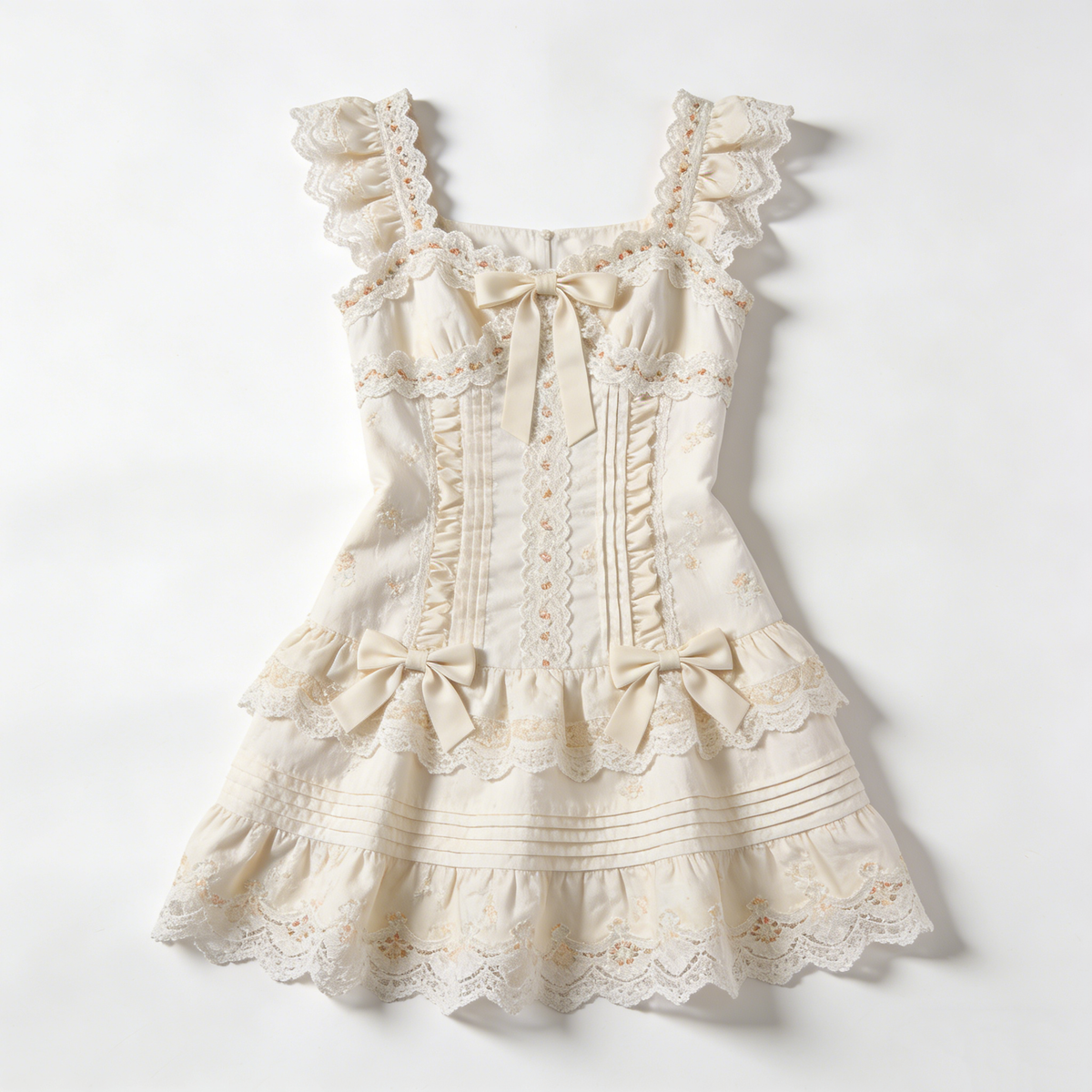 Vintage Cream Lace Mini Dress