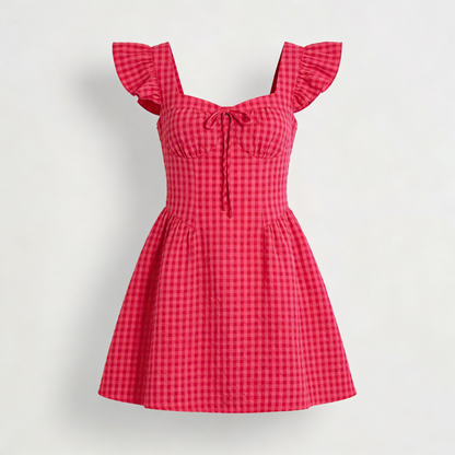 Sweet & Spicy Red Plaid Slip Dress